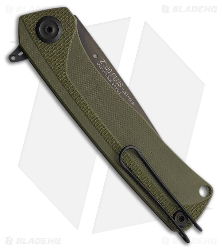 Acta Non Verba Z200 Plus Liner Lock Knife Olive G-10 (3.3" DLC)
