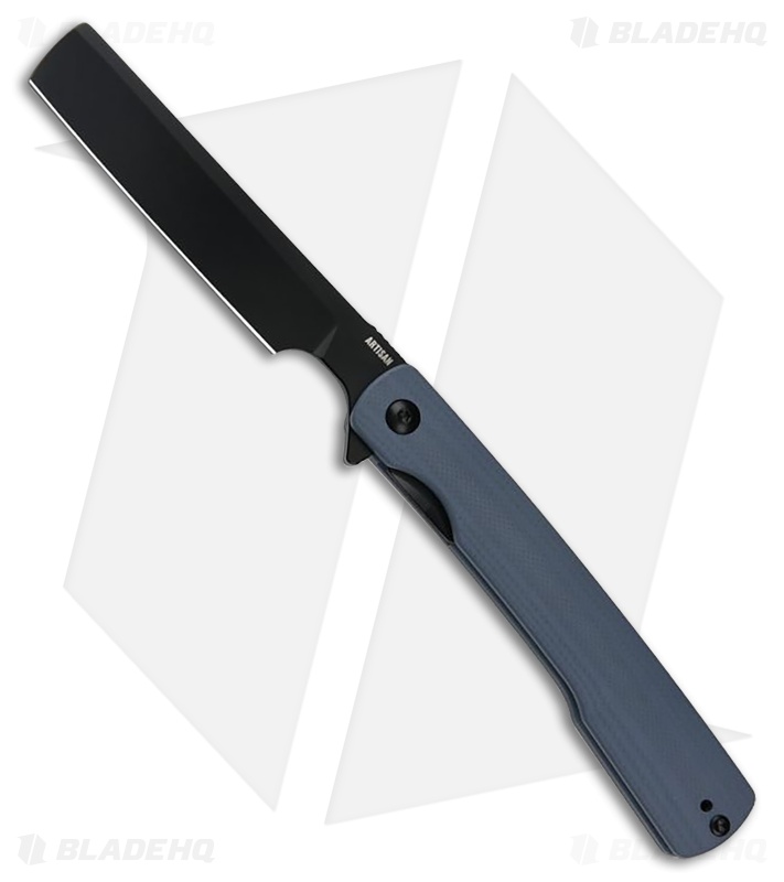 Artisan Cutlery Orthodox V2 Liner Lock Knife Blue G-10 (3.5" Black PVD)
