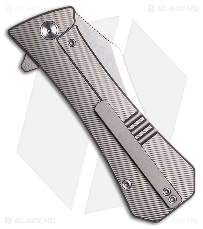 Auxiliary Manufacturing Pocket Bowie XL Frame Lock Knife Titanium (4" SW)