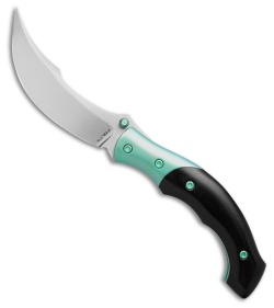 Alan Folts Rite Liner Lock Knife Black G-10 + Turquoise Titanium (3" Satin)