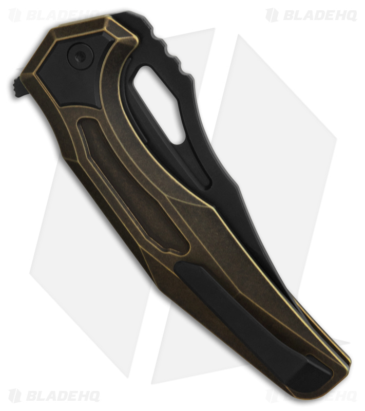 Arcane Design Crypt Liner Lock Knife Bronze Black - Blade HQ