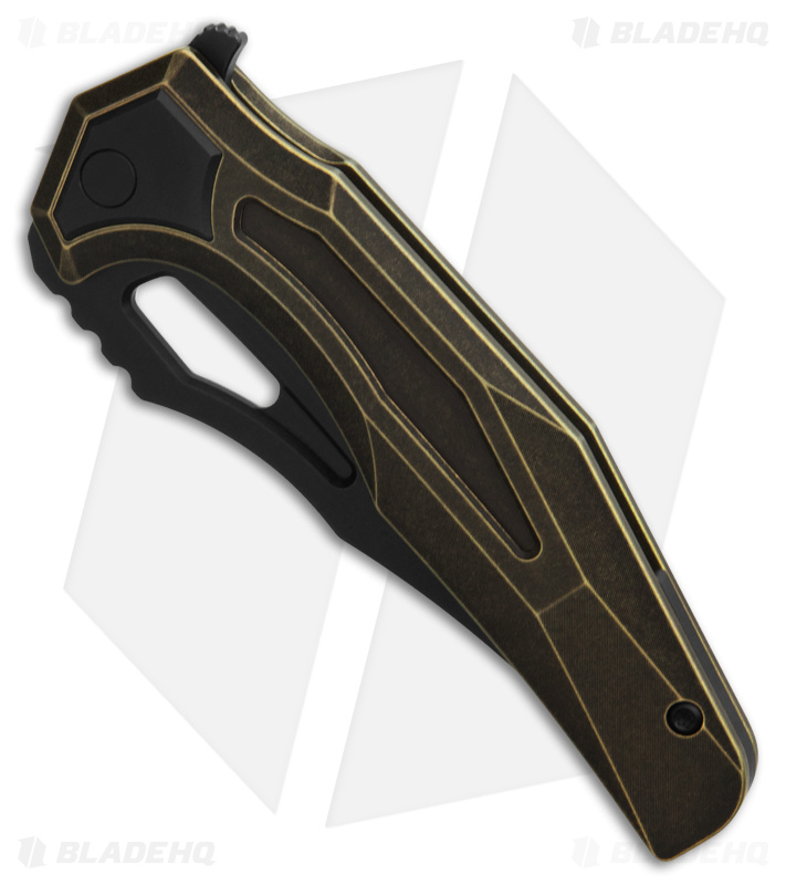 Arcane Design Crypt Liner Lock Knife Bronze Black - Blade HQ