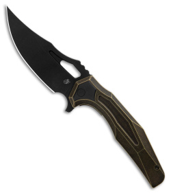 Arcane Design The Crypt Liner Lock Knife Bronzed Titanium w/ Black (3.75" Black)