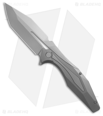 Arcane Design x Isham Bladeworks MonoChrome PLEXUS Knife Gray Ti (3.5" SW)
