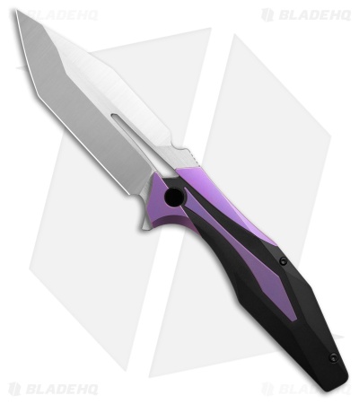 Arcane Design x Isham Bladeworks PLEXUS Knife Purple/Black Ti (3.5" Satin)