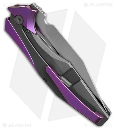 Arcane Design x Isham Bladeworks PLEXUS Knife Purple/Gray Ti (3.5" Satin)