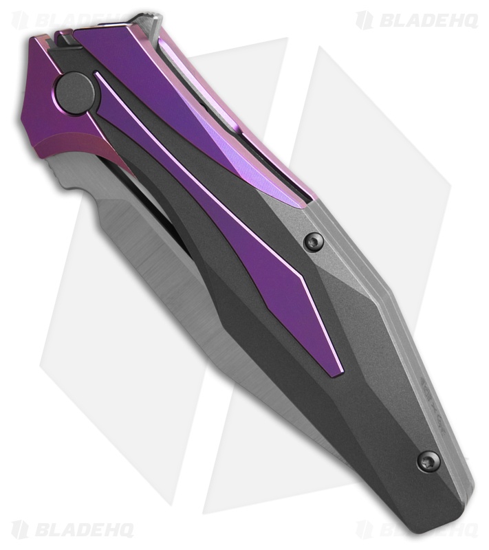 Arcane Design x Isham Bladeworks PLEXUS Knife Purple/Gray Ti (3.5" Satin)