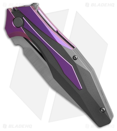 Arcane Design x Isham Bladeworks PLEXUS Knife Purple/Gray Ti (3.5" Satin)