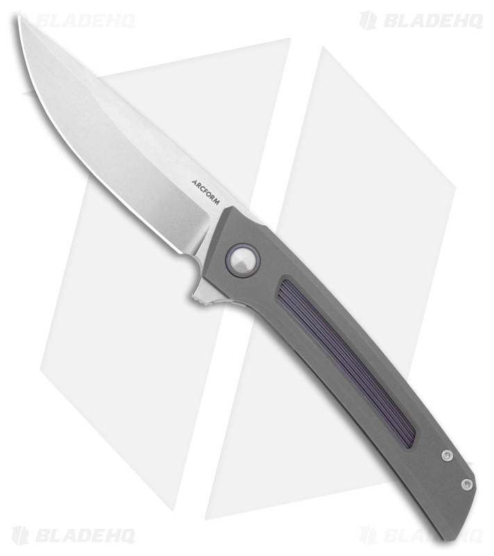 Arcform Prospect Frame Lock Knife Titanium w/Purple Accents (3.5" Stonewash)