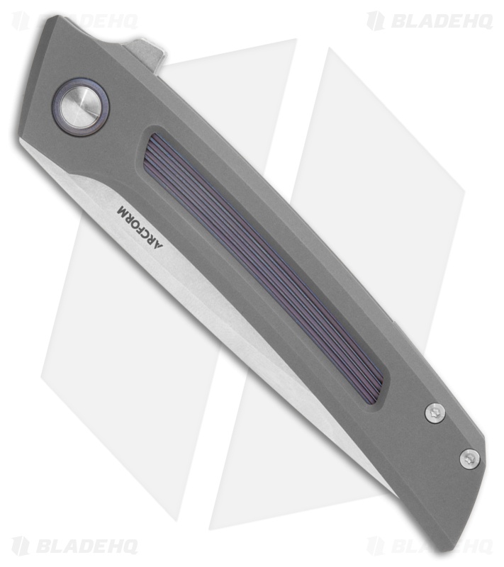 Arcform Prospect Frame Lock Knife Titanium w/Purple Accents (3.5" Stonewash)