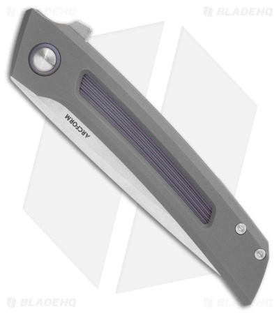Arcform Prospect Frame Lock Knife Titanium w/Purple Accents (3.5" Stonewash)