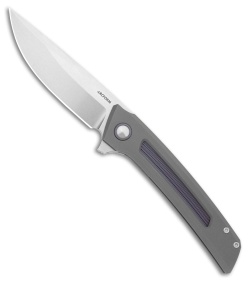 Arcform Prospect Frame Lock Knife Titanium w/Purple Accents (3.5" Stonewash)