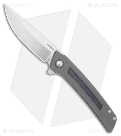 Arcform Prospect Frame Lock Knife Titanium w/Purple Accents (3.5" Stonewash)