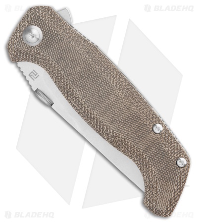 Artisan Cutlery Kami Frame Lock Knife OD Green Micarta (3.8" Stonewash)