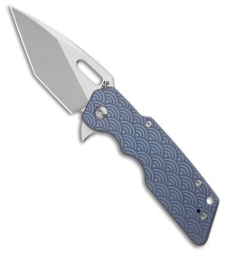 Attn2Detail MK 1 Large Frame Lock Knife Seigaiha Blue Titanium (3.7" Satin)