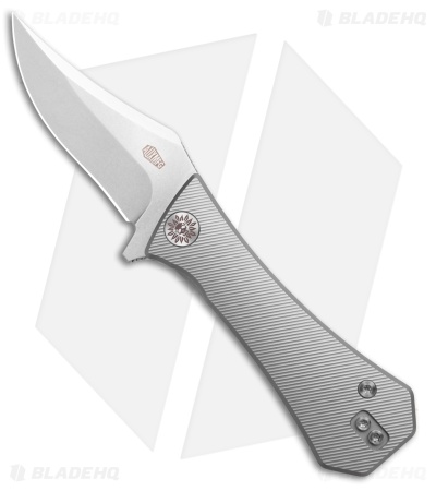 Auxiliary Manufacturing Pocket Bowie Frame Lock Knife Milled Ti (3" Satin)