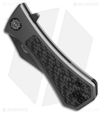 Auxiliary Manufacturing Pocket Bowie Frame Lock Knife Ti/CF (3" Black)