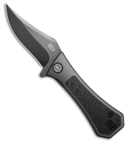 Auxiliary Manufacturing Pocket Bowie Frame Lock Knife Ti/CF (3" Black)