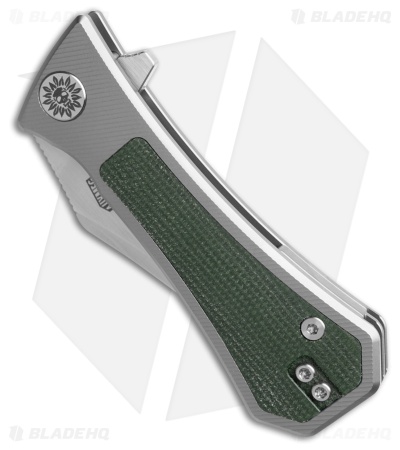 Auxiliary Manufacturing Pocket Bowie Frame Lock Knife Ti/ Green Micarta (3" SW)