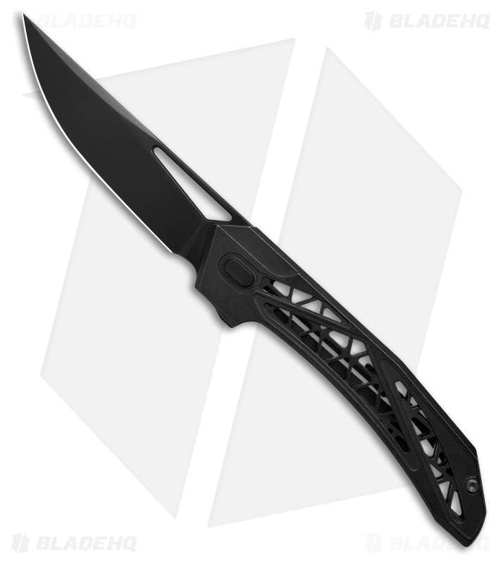 Avian Knives Topaza Frame Lock Knife Black Stonewash Ti (3.2" Black PVD)