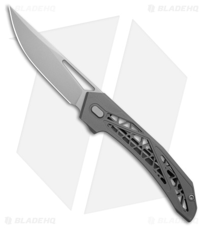 Avian Knives Topaza Frame Lock Knife Dark Bead Blast Ti (3.2" Bead Blast)