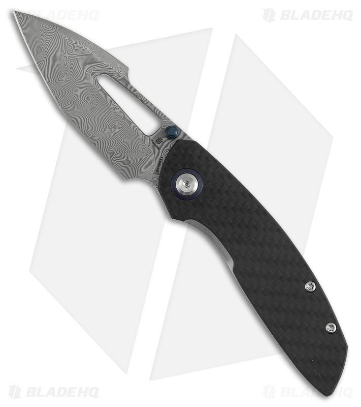 Tenable Knives Link Knife Twill Carbon Fiber/G-10 Damascus