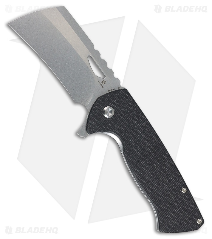 Tenable Knives Leviathan Liner Lock Knife Black Micarta (3.9" Stonewash)