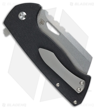 Tenable Knives Leviathan Liner Lock Knife Black Micarta (3.9" Stonewash)