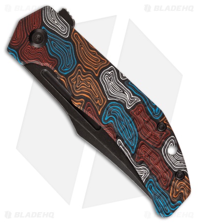 Tenable Orion Liner Lock Knife Multi-Color Topo G-Mascus (3.1" Black SW)