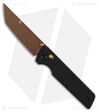 Tenable Knives Anomaly Tanto Crossbar Knife Black Aluminum (3.1" Rose Gold) 