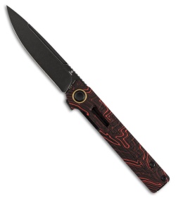 Kansept Kitpu Frame Lock Knife Black/Red G-Mascus (2.9" Black Stonewash)