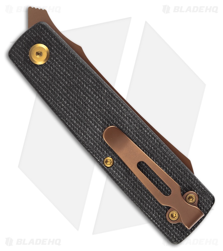 Tenable Higonokami Liner Lock Knife Black Micarta (3" Rose Gold)