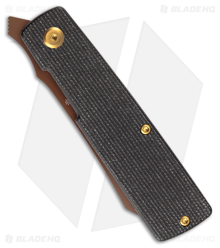 Tenable Higonokami Liner Lock Knife Black Micarta (3" Rose Gold)