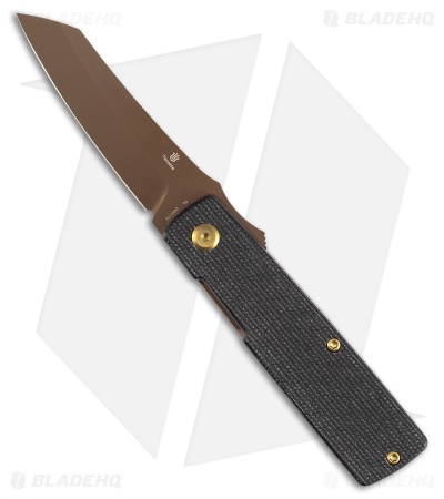 Tenable Higonokami Liner Lock Knife Black Micarta (3" Rose Gold)