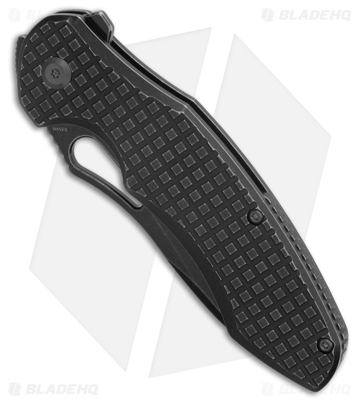 Kansept Knives Echis Frame Lock Knife Blackwashed Frag Titanium (3.5" Black SW)