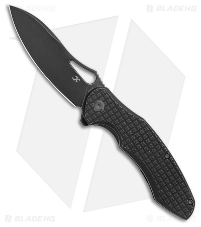 Kansept Knives Echis Frame Lock Knife Blackwashed Frag Titanium (3.5" Black SW)