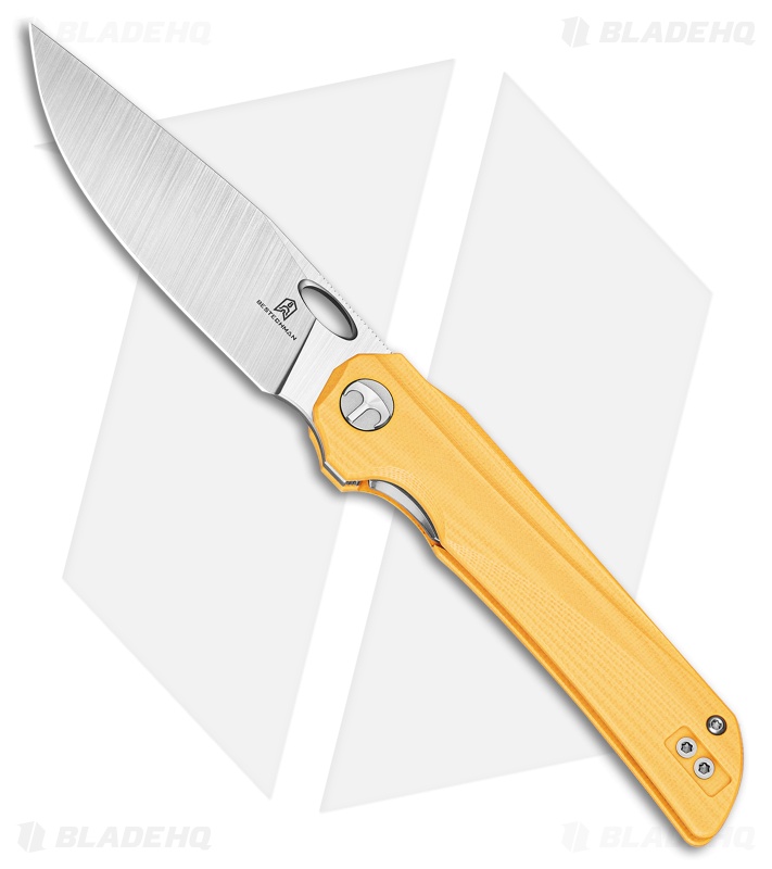 Bestechman Smuga Liner Lock Knife Yellow G-10 (3.6" Satin)