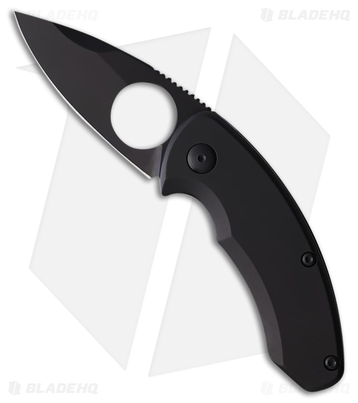 Brous Blades Silent Soldier Flipper V2 Frame Lock Knife Black Ti (2.9" Black)