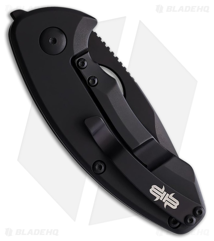 Brous Blades Silent Soldier Flipper V2 Frame Lock Knife Black Ti (2.9" Black)