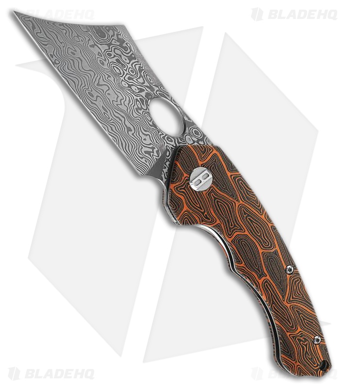 Bestech Skirmish Knife Black/Orange G-10 + Damascus Blade HQ