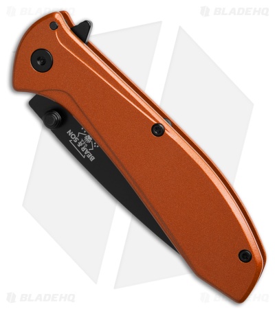 Bear & Son 4" Liner Lock Flipper Knife Copper Stainless Steel (2.8" Black)112ACR