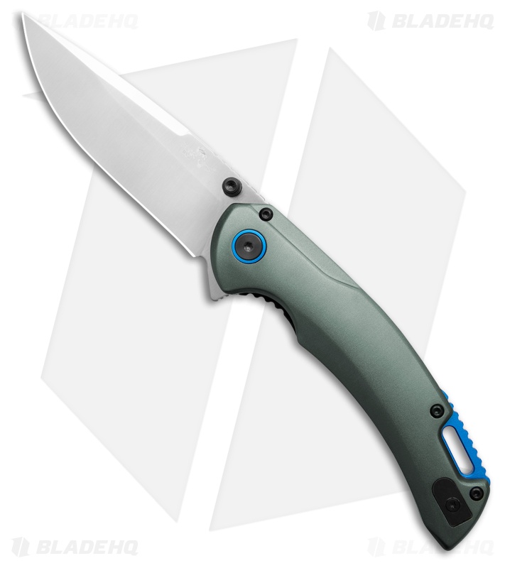 Bear & Son Loadout Liner Lock Gray & Blue Aluminun (3.75" Satin)