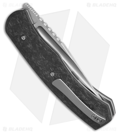 BergBlades Alpha Liner Lock Knife Marbled Carbon Fiber (3.75" Satin)