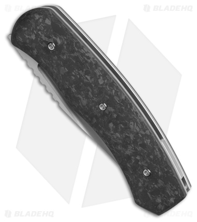BergBlades Alpha Liner Lock Knife Marbled Carbon Fiber (3.75" Satin)