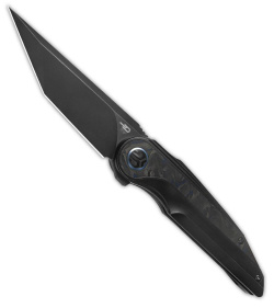 Bestech Knives Blind Fury Tanto Ti/Blue Marble CF Inlay (3.6" Black SW) BT2303F