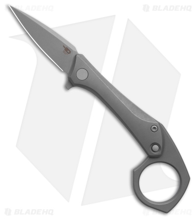 Bestech Knives Duci Frame Lock Knife Dark BB/SW Titanium (2" Dark BB/SW20CV)