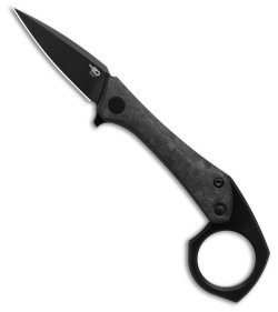 Bestech Knives Duci Frame Lock Knife Ti/Marble CF (2" Black PVD SW 20CV)