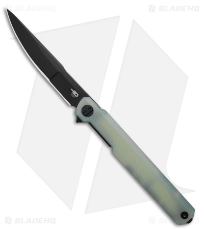 Bestech Knives Duoz Liner Lock Knife Jade G-10 (3.3" Black PVD)