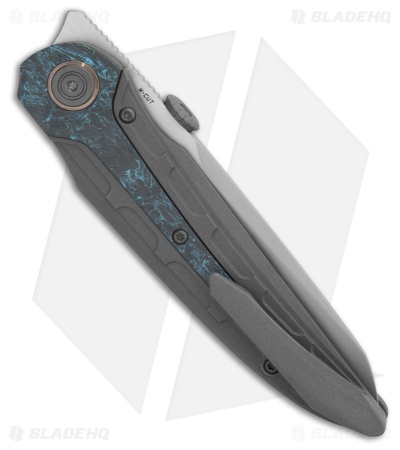 Bestech Knives Prydwen MagnaCut Frame Lock Knife Ti/Blue Marble CF (3.6" BB)