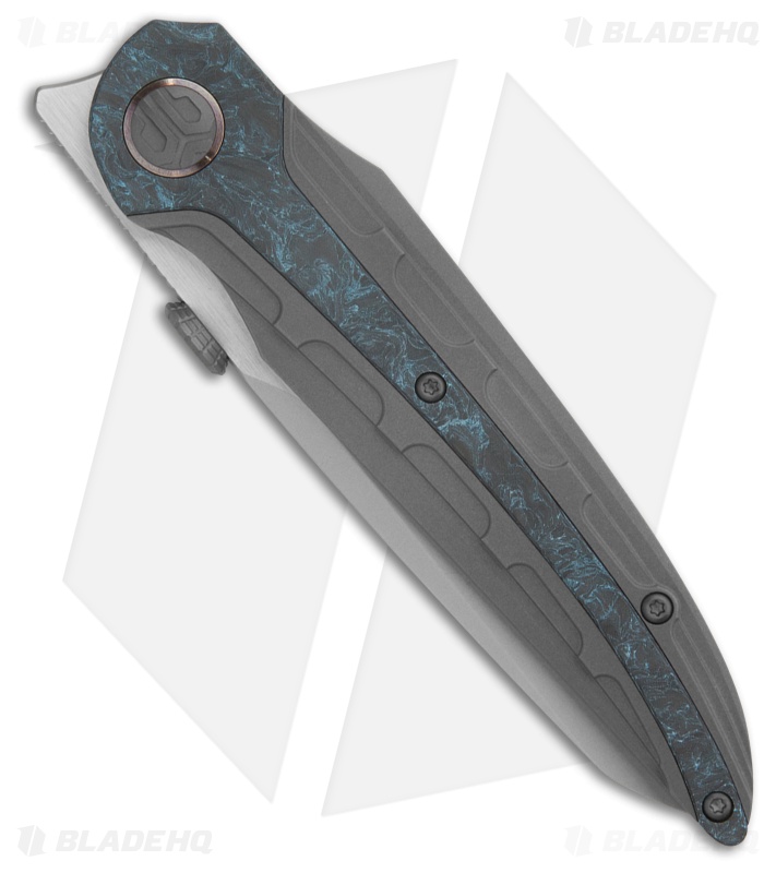 Bestech Knives Prydwen MagnaCut Frame Lock Knife Ti/Blue Marble CF (3.6" BB)